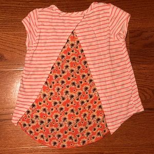 Girls Jenna&Jessie Triangle Cut Layered Back Tee